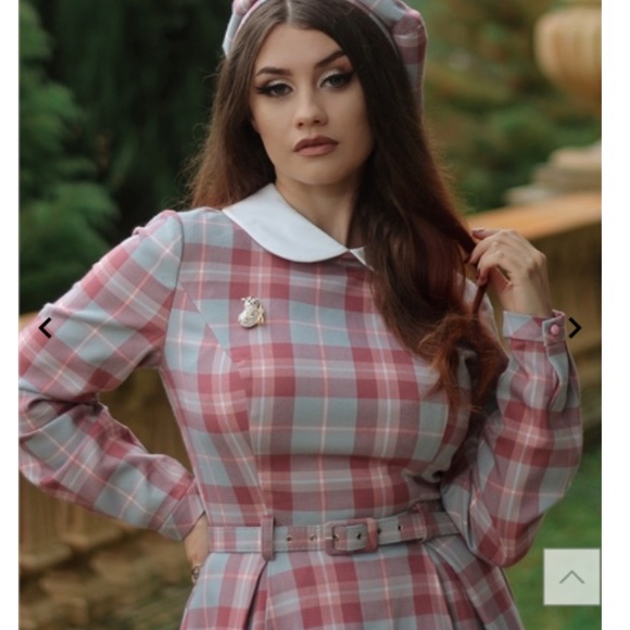 Collectif Marika Princess Check Swing Dress - Picture 2 of 11